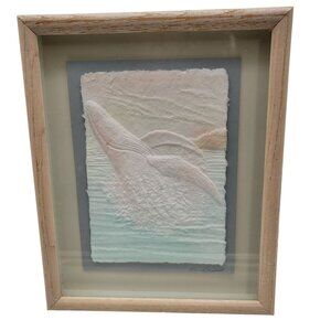Framed Figi Graphics Humpback Whale Cast Paper Art By Wesley Smith